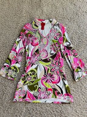 Christina Bright Pink & Cream Floral Top